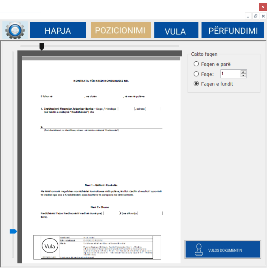 Fig.4.7: Levizja e vules në pozitë e dëshiruar
